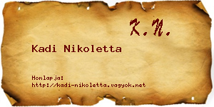 Kadi Nikoletta névjegykártya